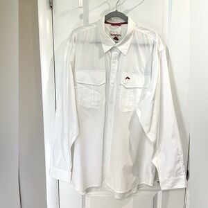 Simms Long Sleeve Button Down Shirt White Sz XL Casual Outdoor Fishing